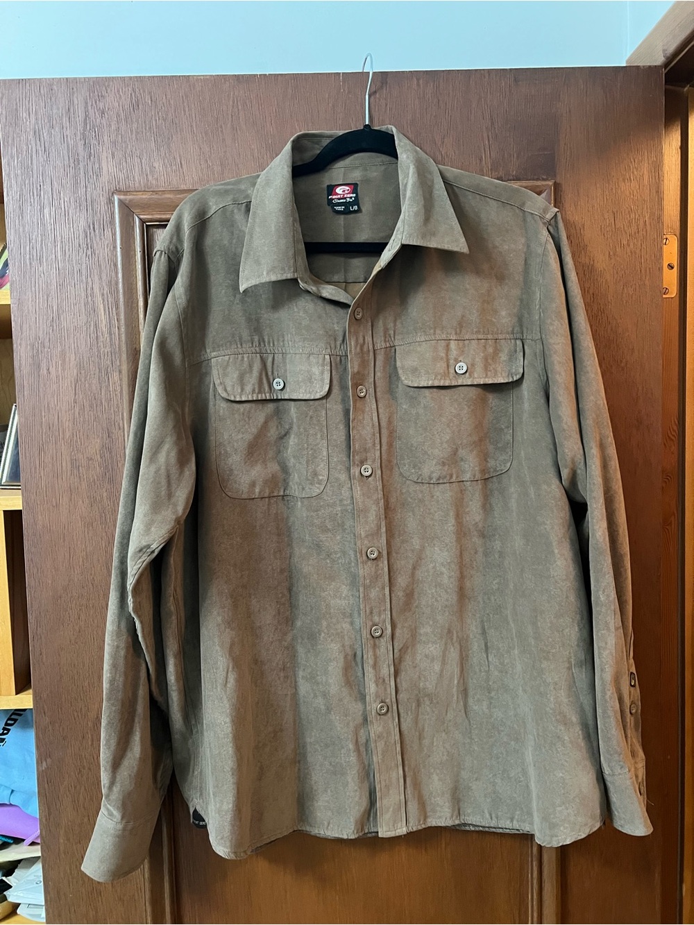 Point Zero Suede-Look Shirt in Brown Like New!